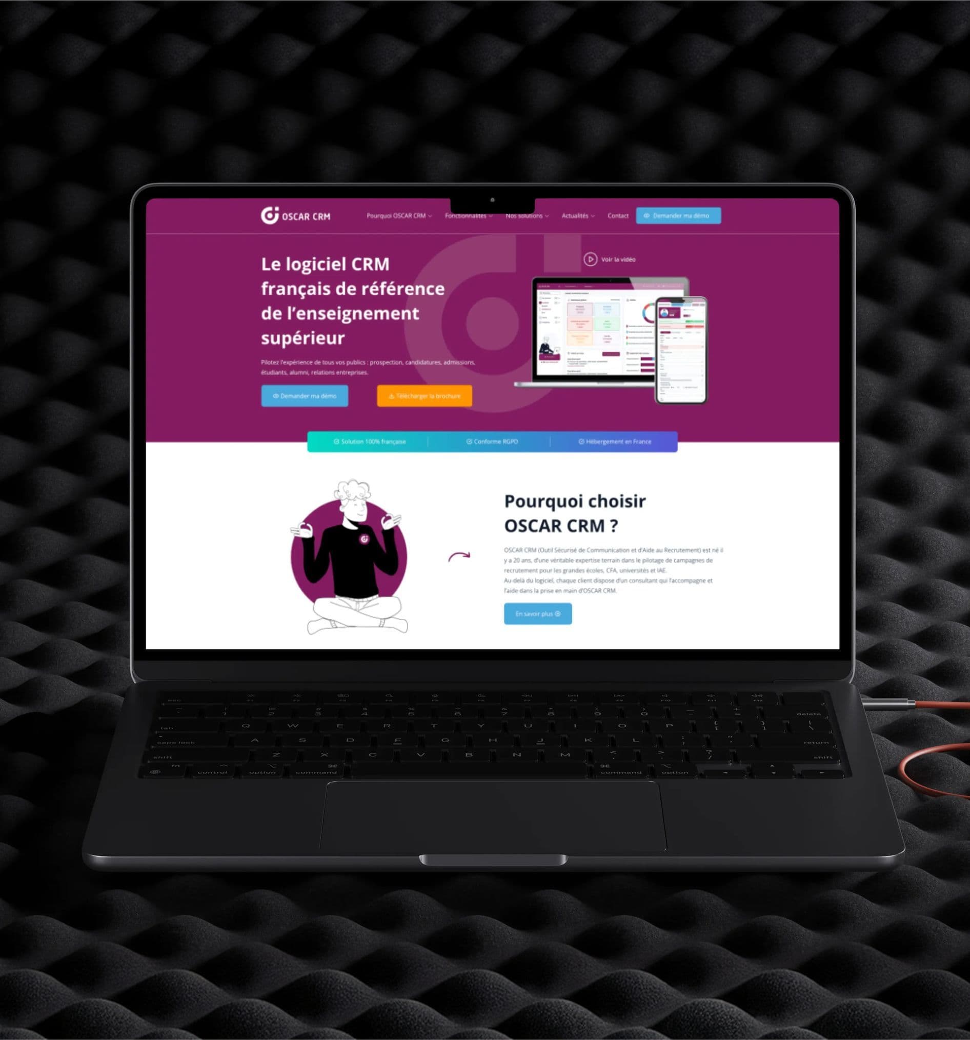 Écran de la plateforme Oscar CRM, premier visuel de la fiche