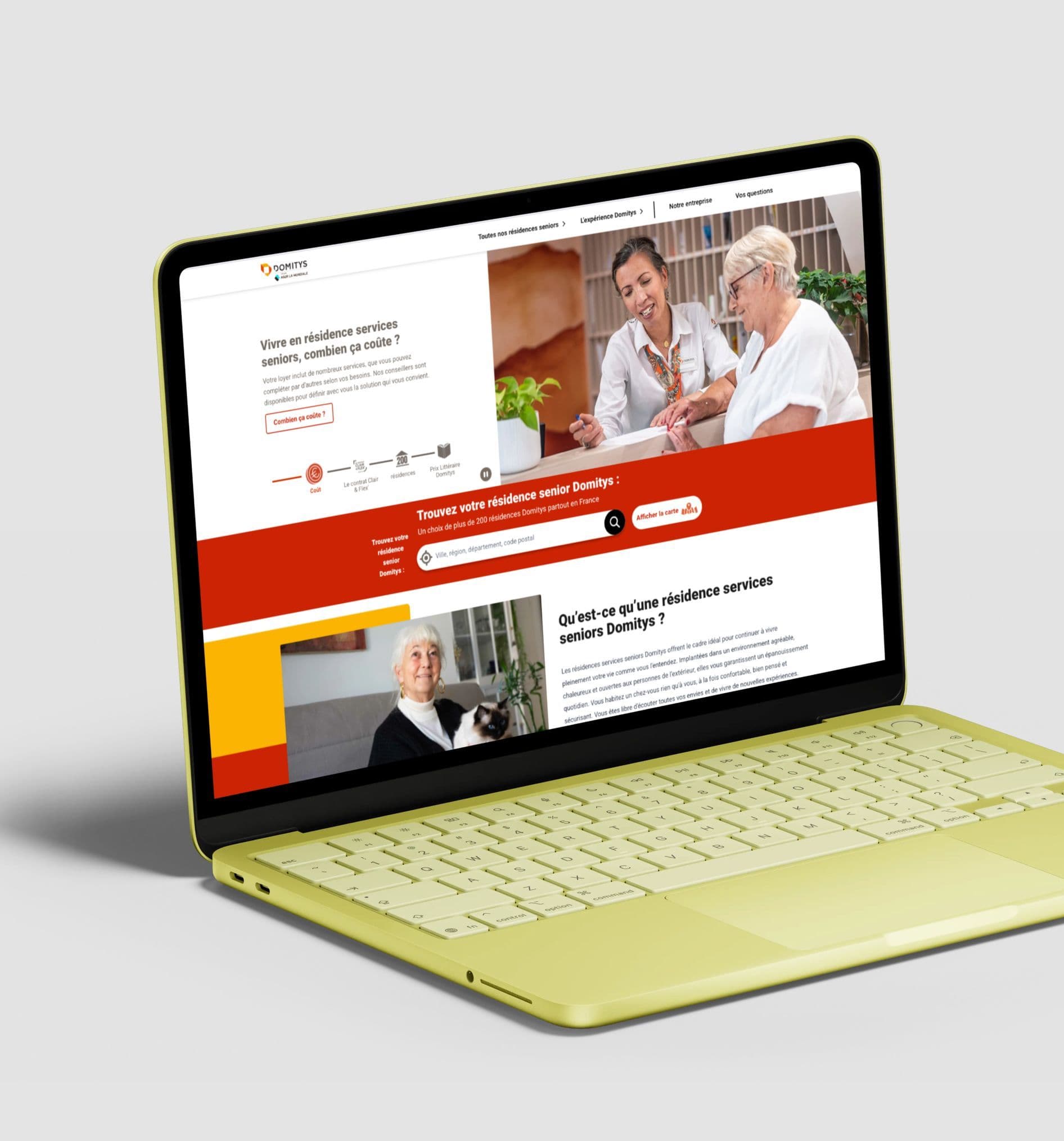 Écran de la plateforme Domitys, premier visuel de la fiche