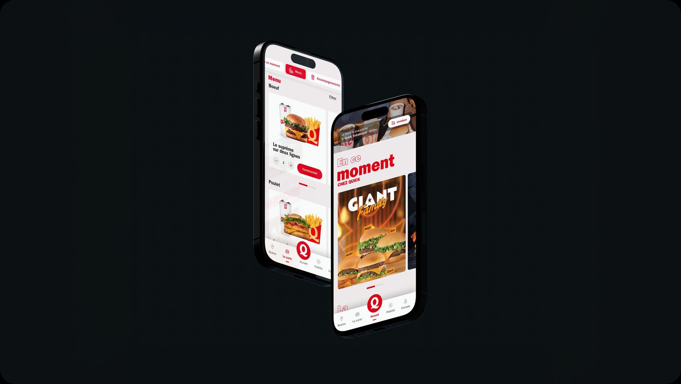Le site et l'application mobile de Quick
